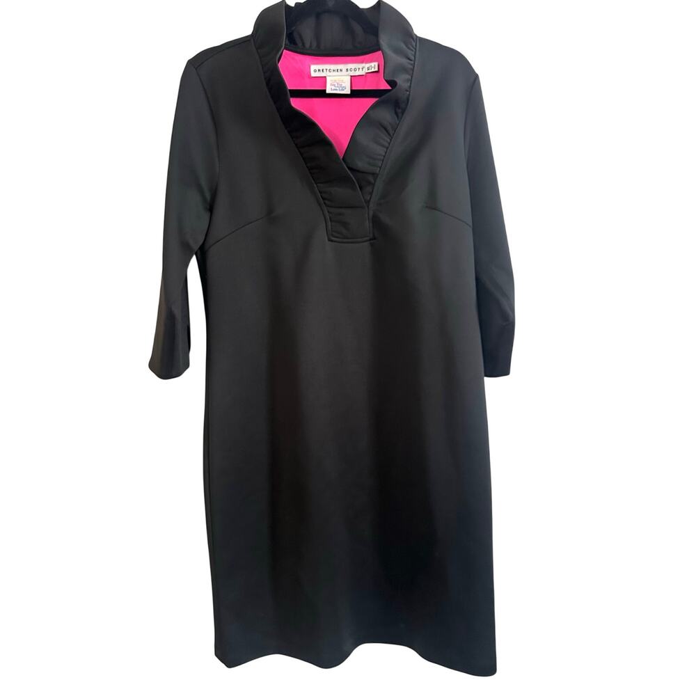 GRETCHEN SCOTT DESIGNS Ruffle Neck Black Dress Preppy Whimsygoth - Sz XL
